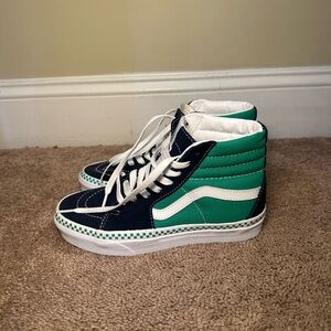 Vans Womens High-Top Sneakers - Teal and Navy